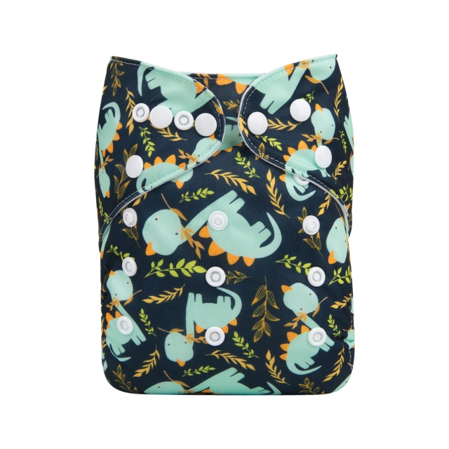 ALVABABY One Size Print Pocket Cloth Diaper -Cute Dinosaur(H228A)