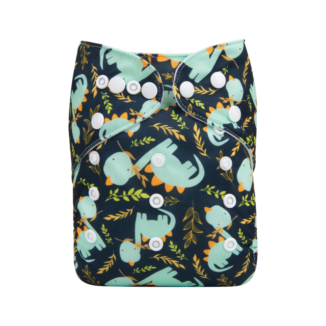 ALVABABY One Size Print Pocket Cloth Diaper -Cute Dinosaur(H228A)