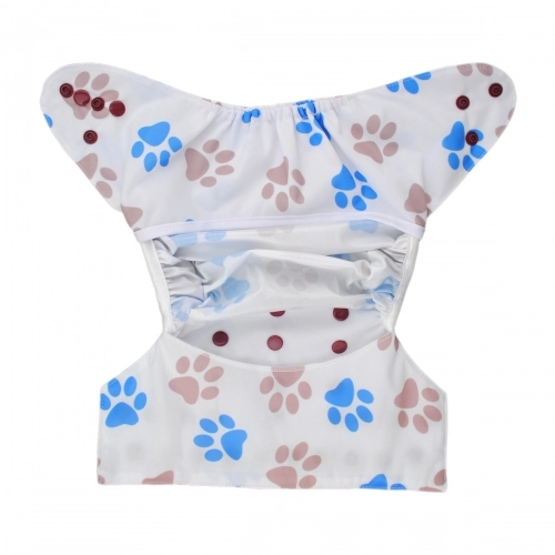ALVABABY Diaper Cover with Double Gussets Dog footprints(DC-YA84)