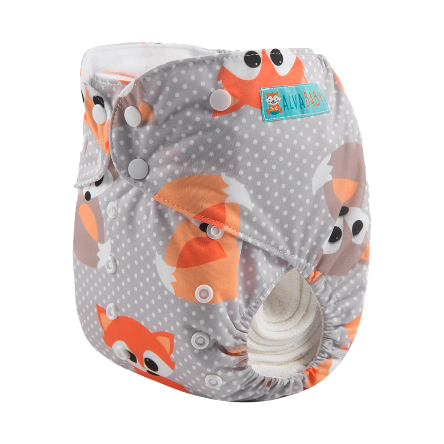 ALVABABY Big Size Cloth Diaper | Adjustable & Leakproof (Fox, ZH042A)