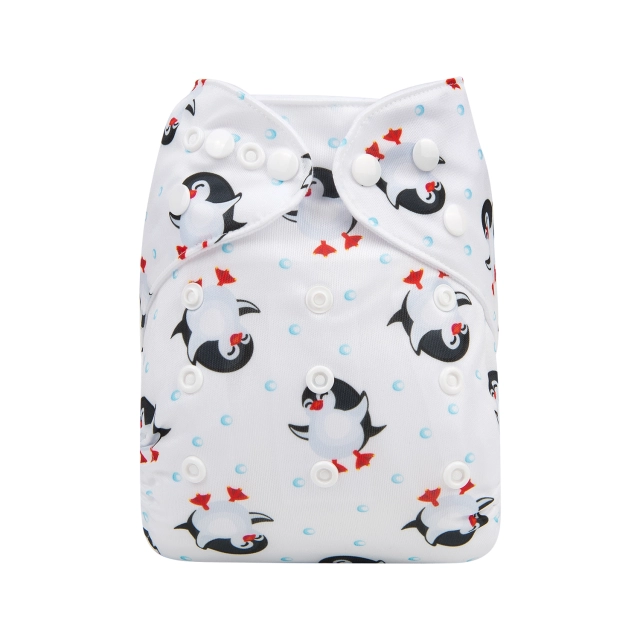 ALVABABY One Size Print Pocket Cloth Diaper -Penguins(H237A)