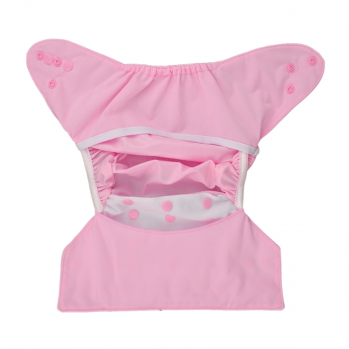 Reusable Cloth Diaper Cover with Snap Closure Cloth Diaper Shell for Prefold Flat or Fitted Diaper Inserts-Pink(DC-B18)