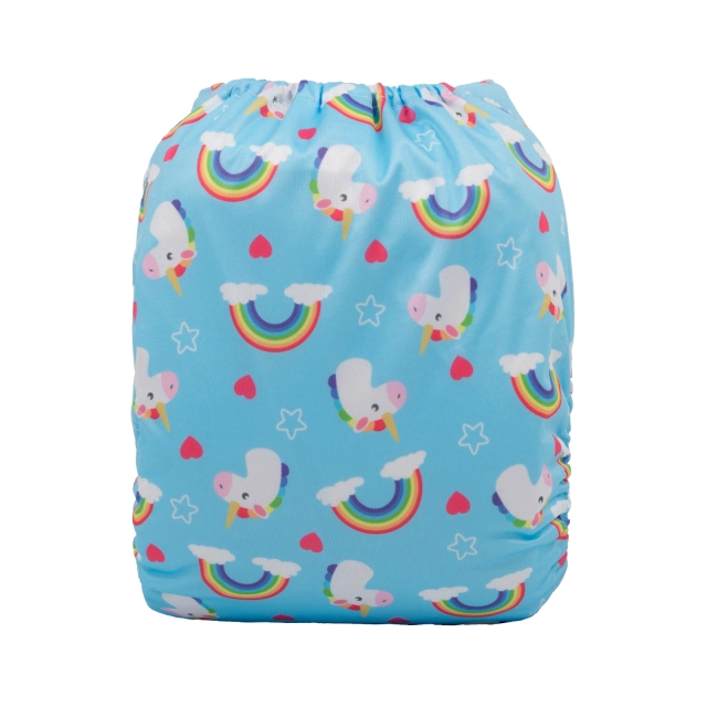 ALVABABY Big Size Pocket Cloth Diaper -Rainbow and unicorn (ZH261A)