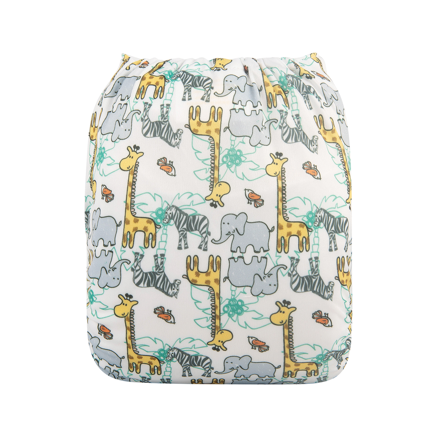ALVABABY Print Cloth Diaper - One Size Adjustable Washable & Reusable Diaper for Babies and Toddlers (Giraffe&Elephant, H268A)