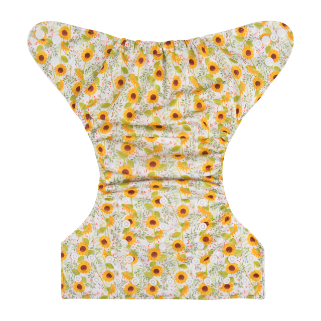 ALVABABY One Size Print Pocket Cloth Diaper -Sunflowers(H222A)