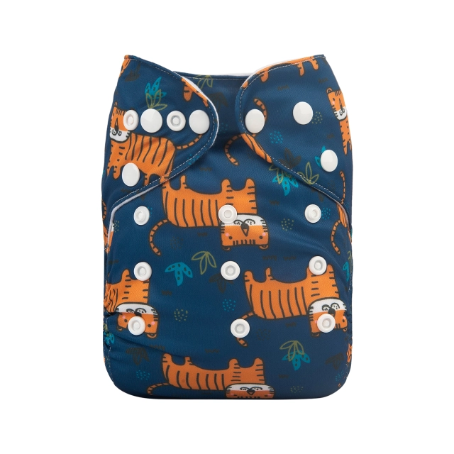 ALVABABY One Size Print Pocket Cloth Diaper -Tigers(H269A)