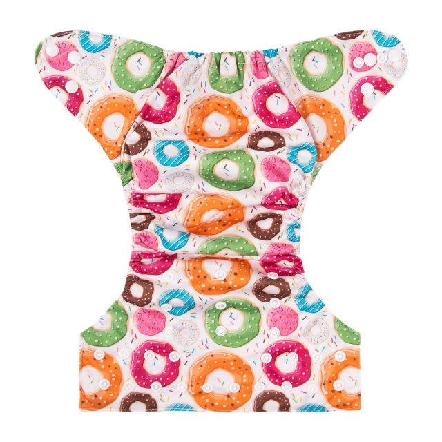 ALVABABY One Size Print Pocket Cloth Diaper -Doughnuts(H201A)