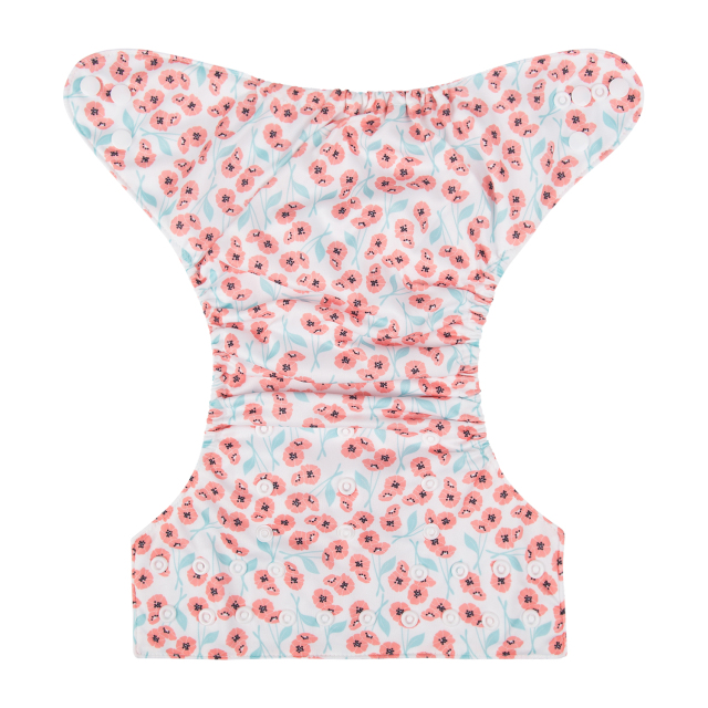 One Size Print Pocket Cloth Diaper -Flowers(H208)