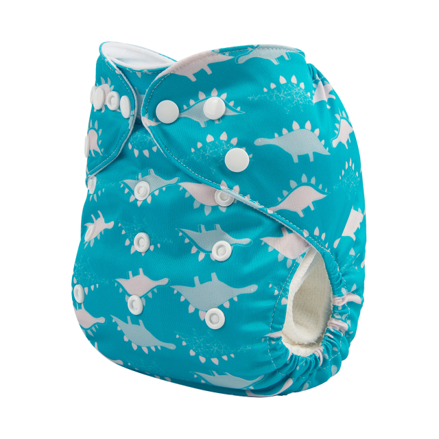 ALVABABY One Size Print Pocket Cloth Diaper -Dinosaur(H250A)