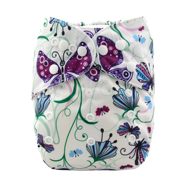 All In One Diaper with Pocket Sewn-in one 4-layer Bamboo blend insert  (AO-S09A)