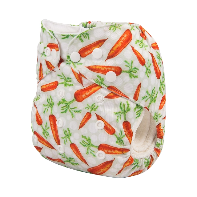 ALVABABY One Size Print Pocket Cloth Diaper -Carrot(H259A)