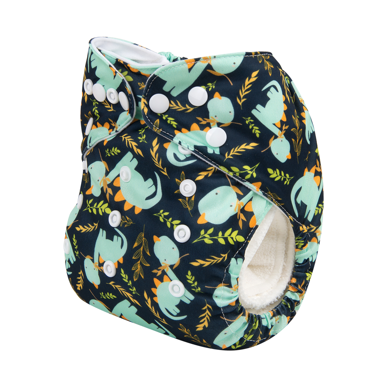 ALVABABY Print Cloth Diaper - One Size Adjustable Washable & Reusable Diaper for Babies and Toddlers (Cute Dinosaur, H228A)