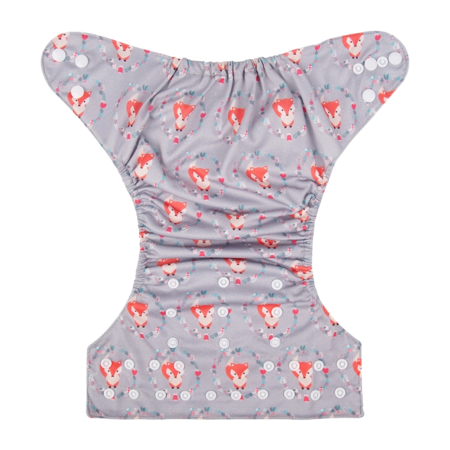 ALVABABY One Size Print Pocket Cloth Diaper -Foxes(H204A)