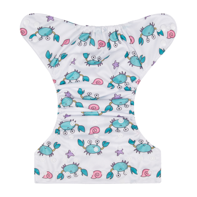 ALVABABY One Size Print Pocket Cloth Diaper -Crabs(H192A)