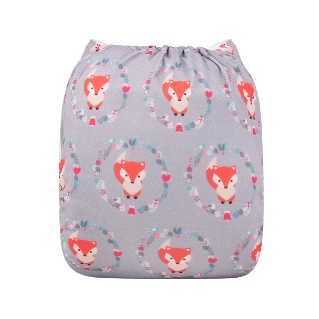 ALVABABY One Size Print Pocket Cloth Diaper -Foxes(H204A)
