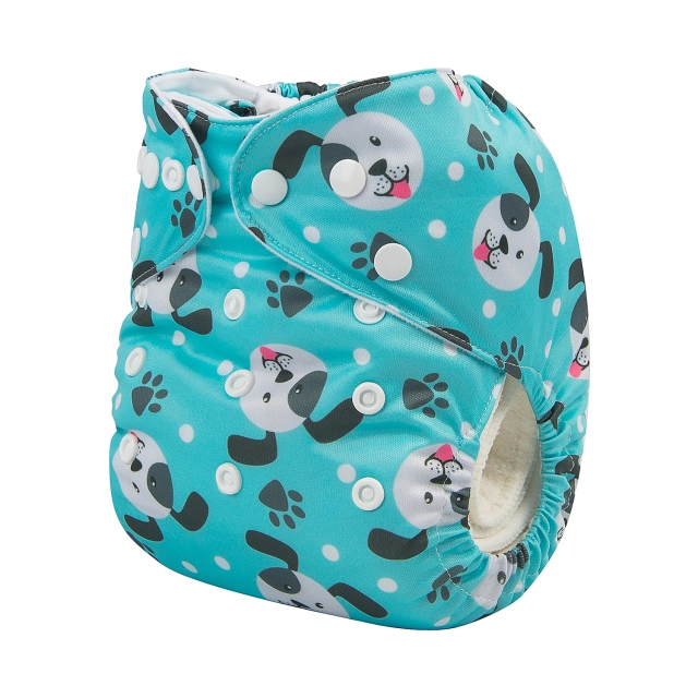 ALVABABY One Size Print Pocket Cloth Diaper -Dogs(H266A)