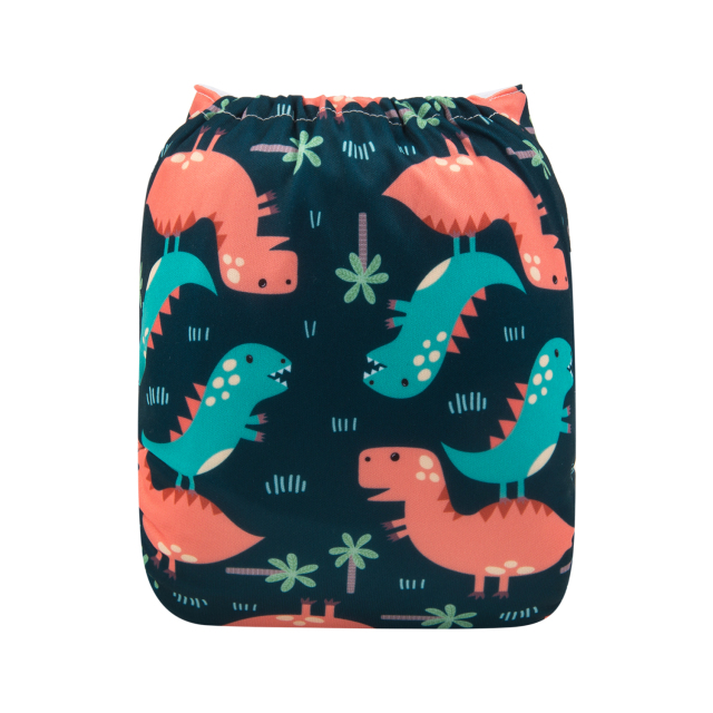 ALVABABY One Size Print Pocket Cloth Diaper -Dinosaur(H194A)