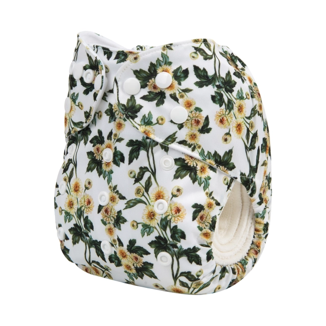 ALVABABY One Size Print Pocket Cloth Diaper -Chrysanthemum(H239A)