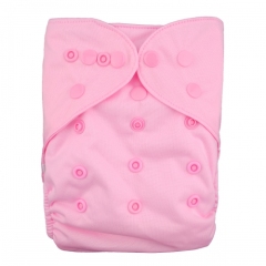 ALVABABY Reusable Cloth Diaper Cover with Double Gussets One Size-Pink(DC-B18)