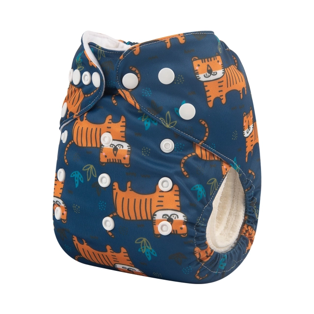 ALVABABY One Size Print Pocket Cloth Diaper -Tigers(H269A)