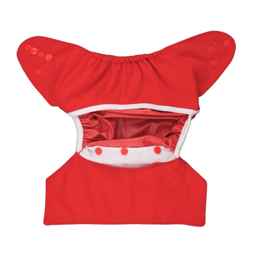 Reusable Cloth Diaper Cover with Snap Closure Cloth Diaper Shell for Prefold Flat or Fitted Diaper Inserts-Red(DC-B07)