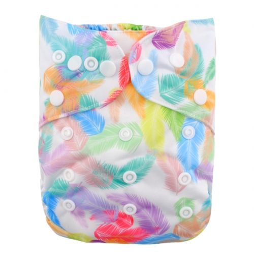 All In One Diaper with Pocket Sewn-in one 4-layer Bamboo blend insert  (AO-YA75A)