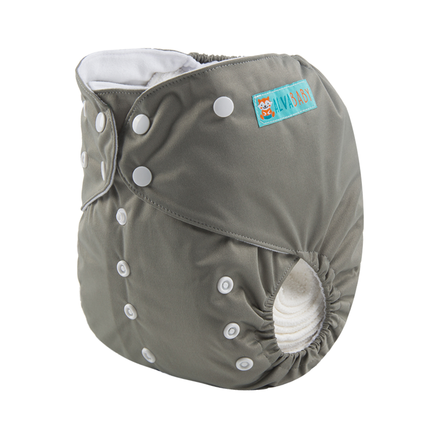 ALVABABY Big Size Cloth Diaper | Adjustable & Leakproof (Grey, ZB29A)