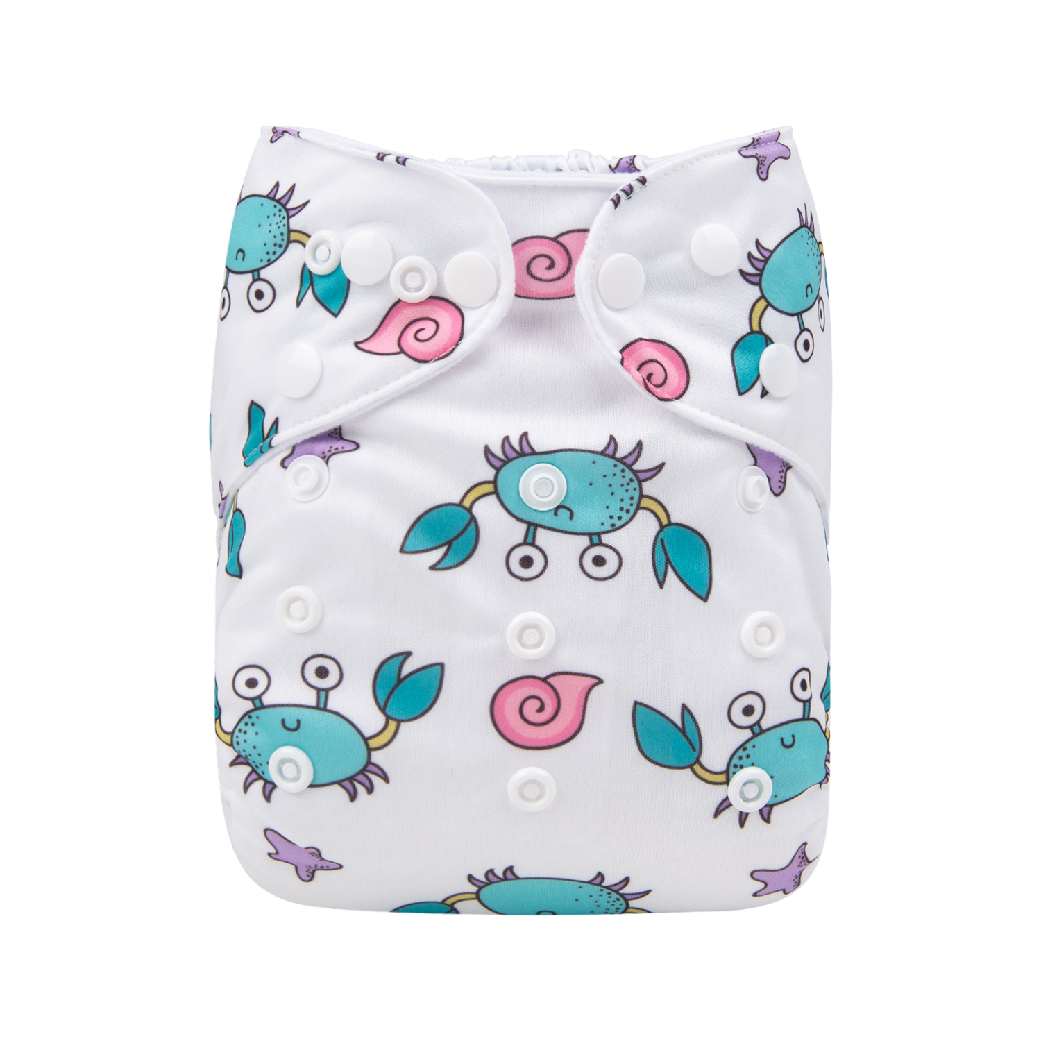 ALVABABY One Size Print Pocket Cloth Diaper -Crabs(H192A)