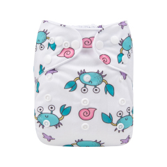 ALVABABY One Size Print Pocket Cloth Diaper -Crabs(H192A)