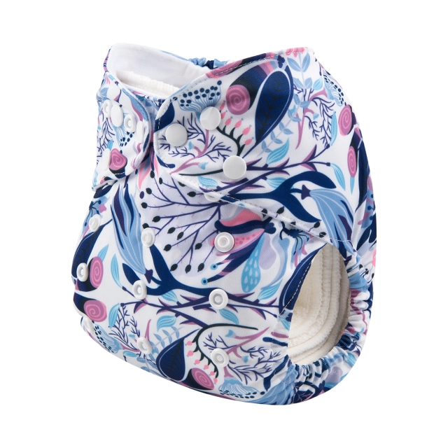 ALVABABY One Size Print Pocket Cloth Diaper -Bloom(H198A)