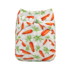 ALVABABY One Size Print Pocket Cloth Diaper -Carrot(H259A)