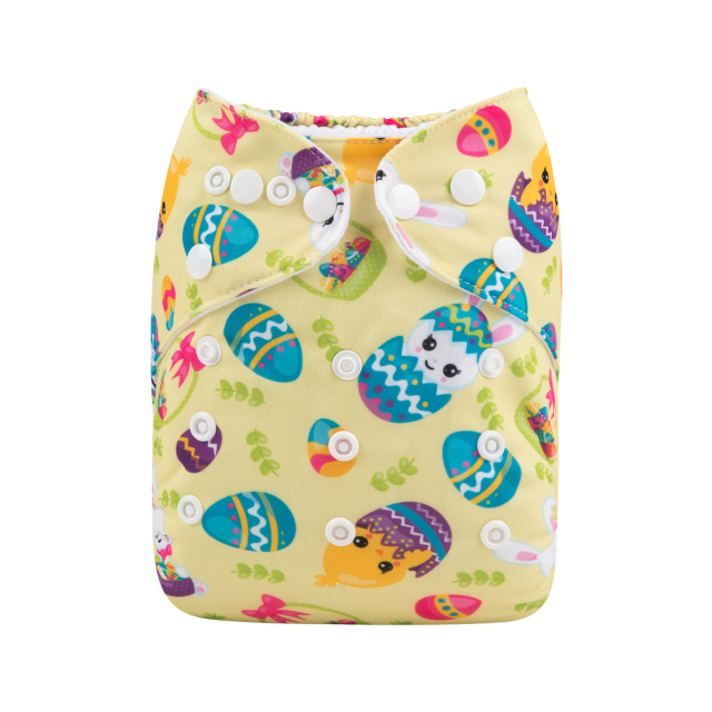 ALVABABY One Size Print Pocket Cloth Diaper -Eggs(H209A)