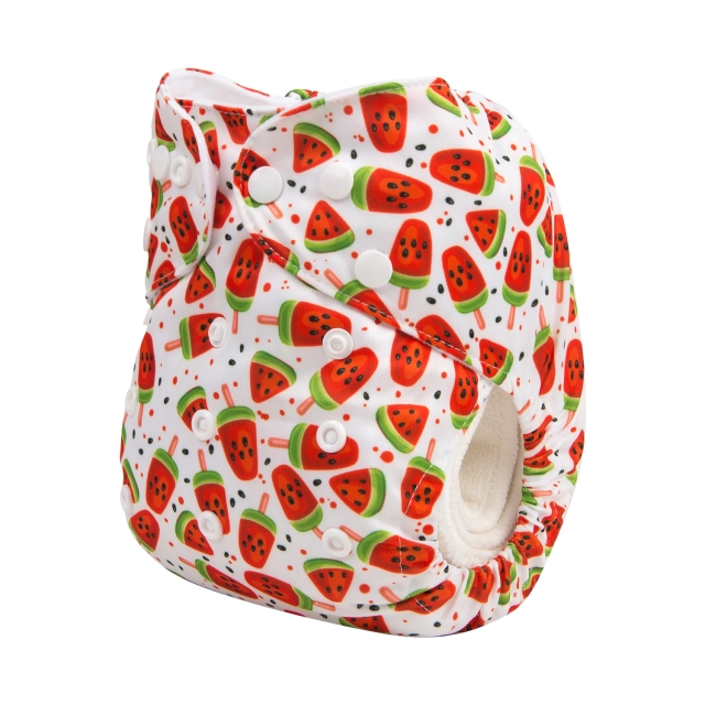 ALVABABY One Size Print Pocket Cloth Diaper -Watermelon(H236A)