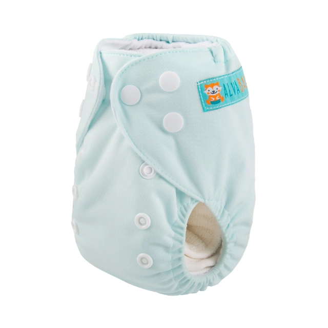 ALVABABY Newborn Pocket Cloth Diaper-Light green(SB02A)