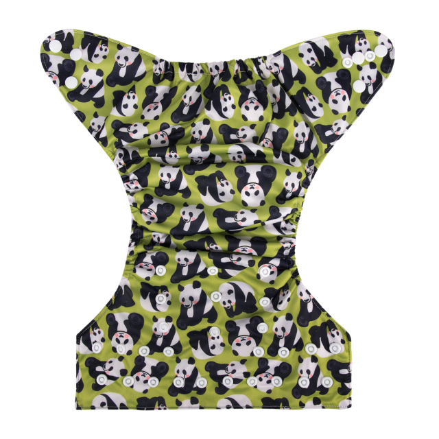 ALVABABY One Size Print Pocket Cloth Diaper -Pandas(H232A)