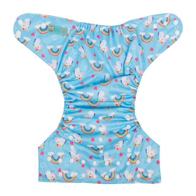 ALVABABY Big Size Pocket Cloth Diaper -Rainbow and unicorn (ZH261A)