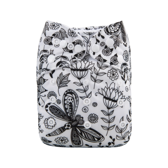 ALVABABY One Size Print Pocket Cloth Diaper -Dragonfly(H220A)