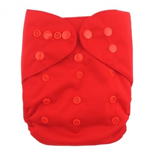 Reusable Cloth Diaper Cover with Snap Closure Cloth Diaper Shell for Prefold Flat or Fitted Diaper Inserts-Red(DC-B07)