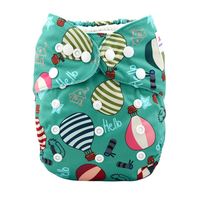 All In One Diaper with Pocket Sewn-in one 4-layer Bamboo blend insert   (AO-H021A)