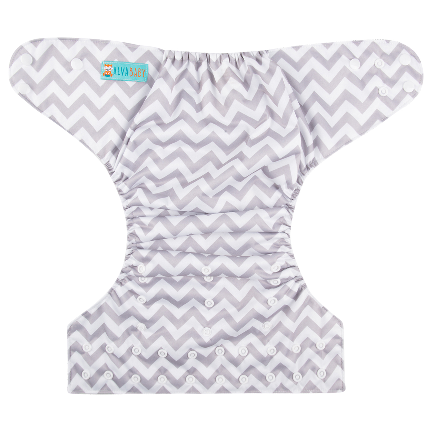 ALVABABY Big Size Cloth Diaper | Adjustable & Leakproof  (Grey&White Chevron, ZS33A)