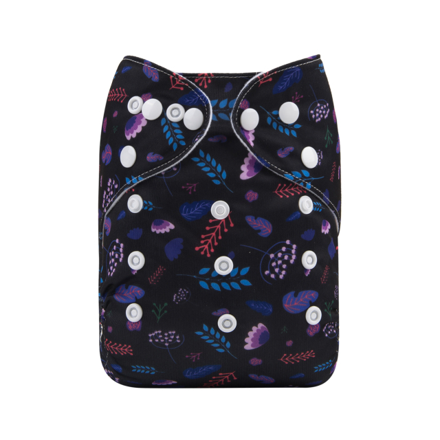 ALVABABY One Size Print Pocket Cloth Diaper -Foliage(H224A)
