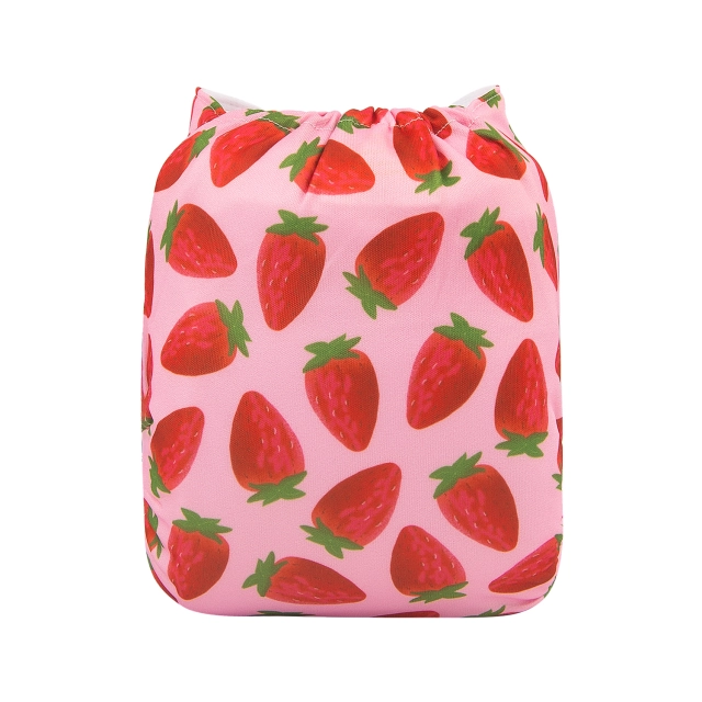 ALVABABY One Size Print Pocket Cloth Diaper -Strawberry(H258A)
