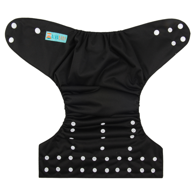 ALVABABY Big Size Pocket Cloth Diaper -Black (ZB26A)