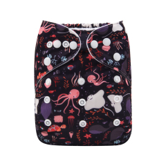 ALVABABY One Size Print Pocket Cloth Diaper -Octopus(H195A)