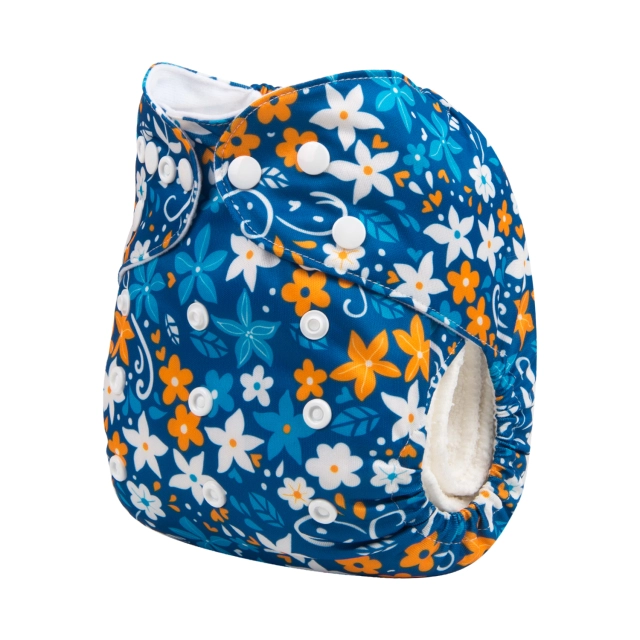 ALVABABY One Size Print Pocket Cloth Diaper -Bloom(H235A)