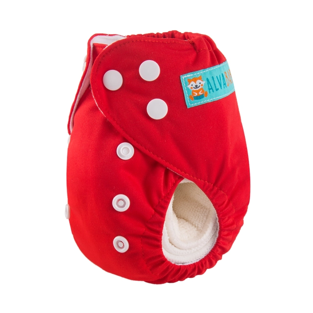 ALVABABY Newborn Pocket Cloth Diaper-Red(SB07A)