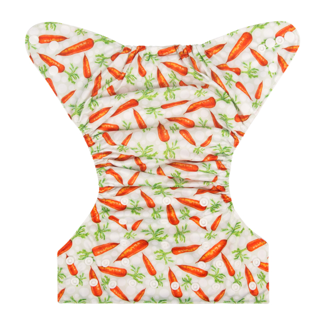 ALVABABY One Size Print Pocket Cloth Diaper -Carrot(H259A)
