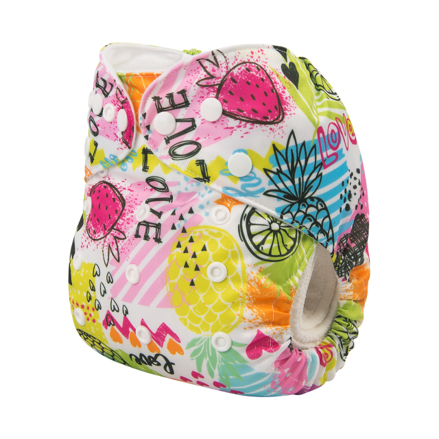 ALVABABY One Size Print Pocket Cloth Diaper -Pineapple(H255A)