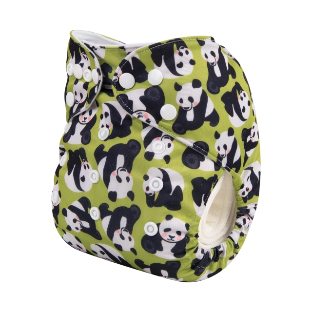 ALVABABY One Size Print Pocket Cloth Diaper -Pandas(H232A)