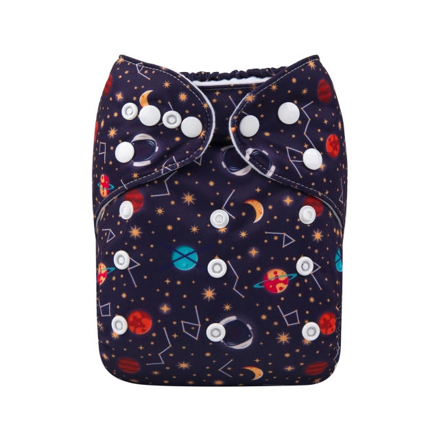 ALVABABY One Size Print Pocket Cloth Diaper -Planet(H206A)